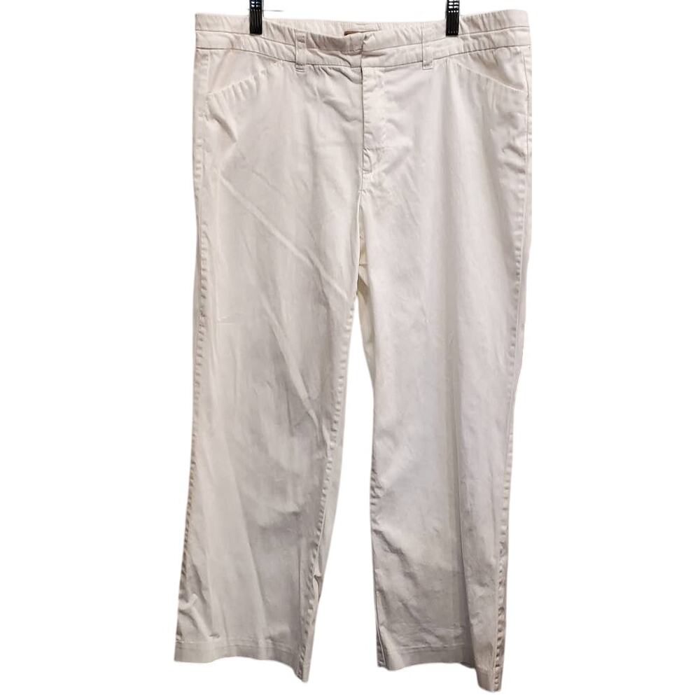 Khakis & Co White Stretch Slacks Straight Leg Trouser Pants Size 14